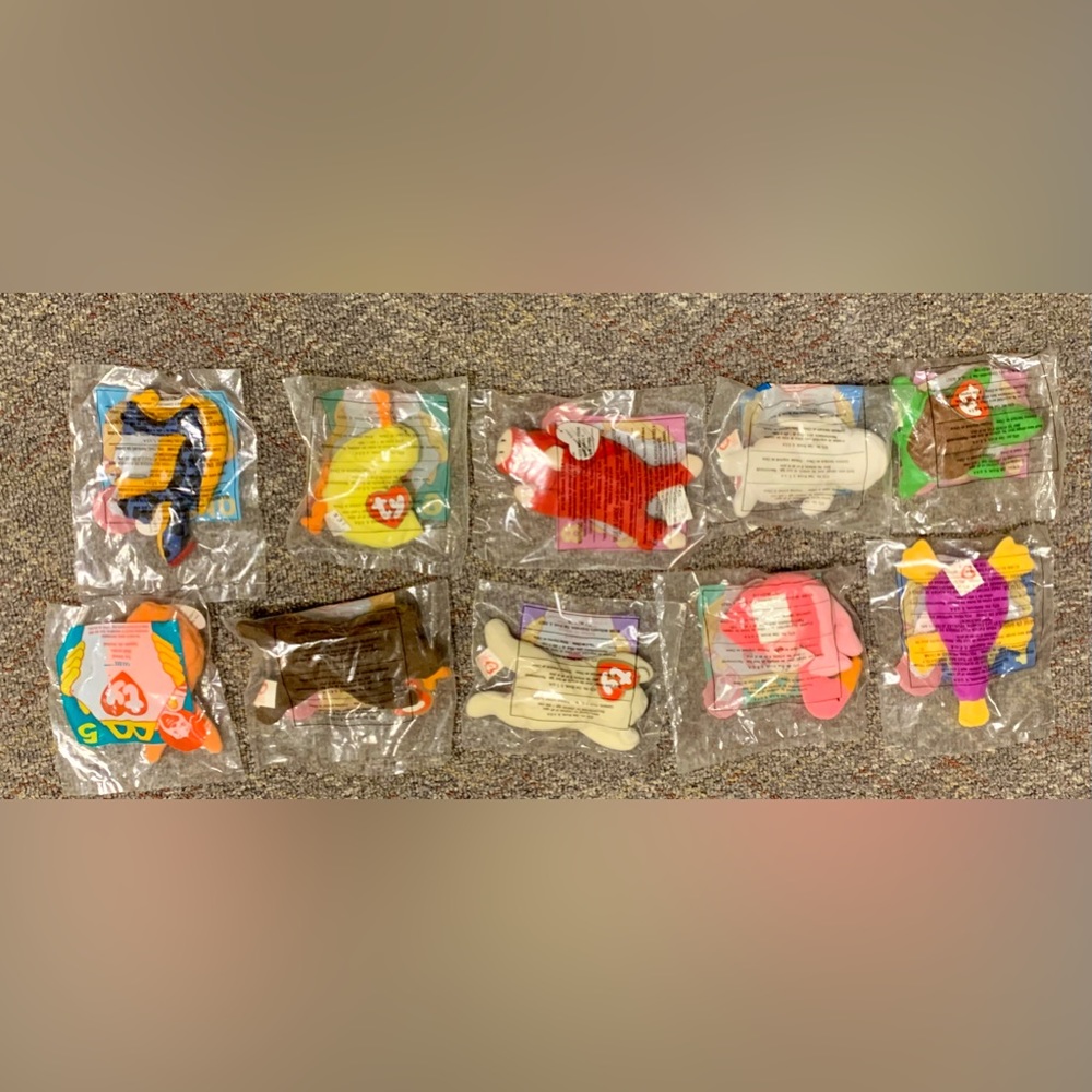 Rare Vintage McDonalds 10 Ty Beanie Babies Complete Packaged Set NEW Gift 1990’s - Picture 2 of 12